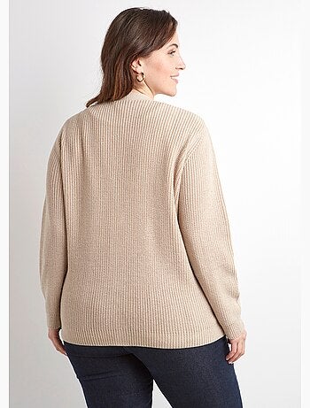 Gilet long boutonné brillant manches longues - Afibel