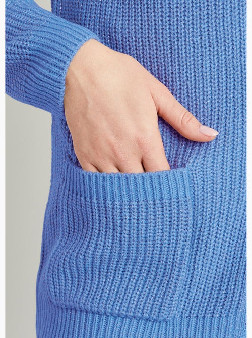 Gilet long boutonné brillant manches longues - Afibel - Kiabi
