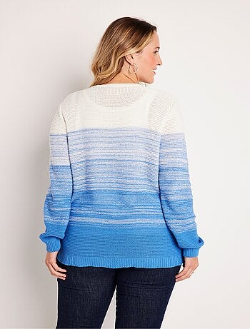 Gilet long col V boutonné coton