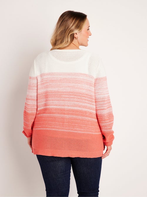 Gilet long col V boutonné coton - Kiabi
