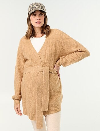 Gilet long de maternité en mohair mélangé