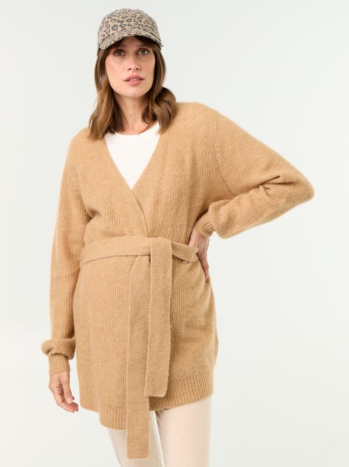 Gilet long de maternité en mohair mélangé - Kiabi