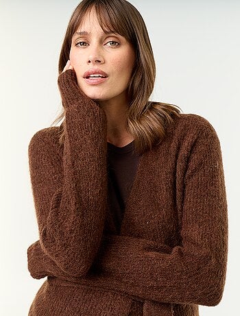 Gilet long de maternité en mohair mélangé
