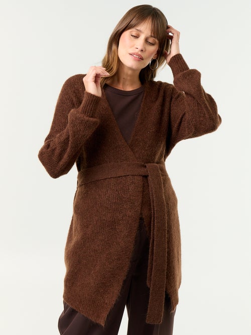 Gilet long de maternité en mohair mélangé - Kiabi