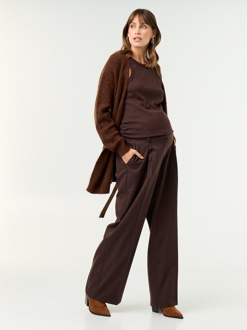 Gilet long de maternité en mohair mélangé - Kiabi