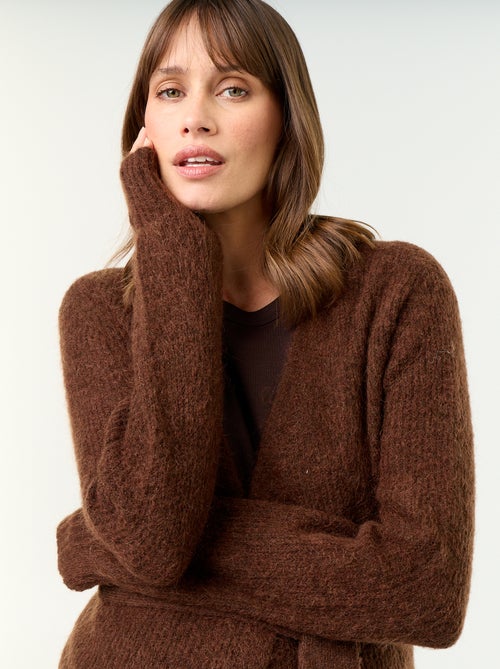 Gilet long de maternité en mohair mélangé - Kiabi
