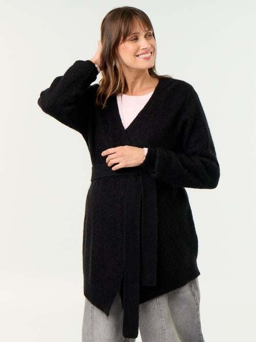 Gilet long de maternité en mohair mélangé - Kiabi