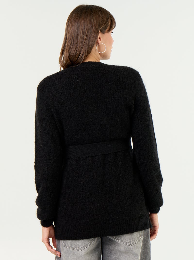 Gilet long de maternité en mohair mélangé Noir - Kiabi
