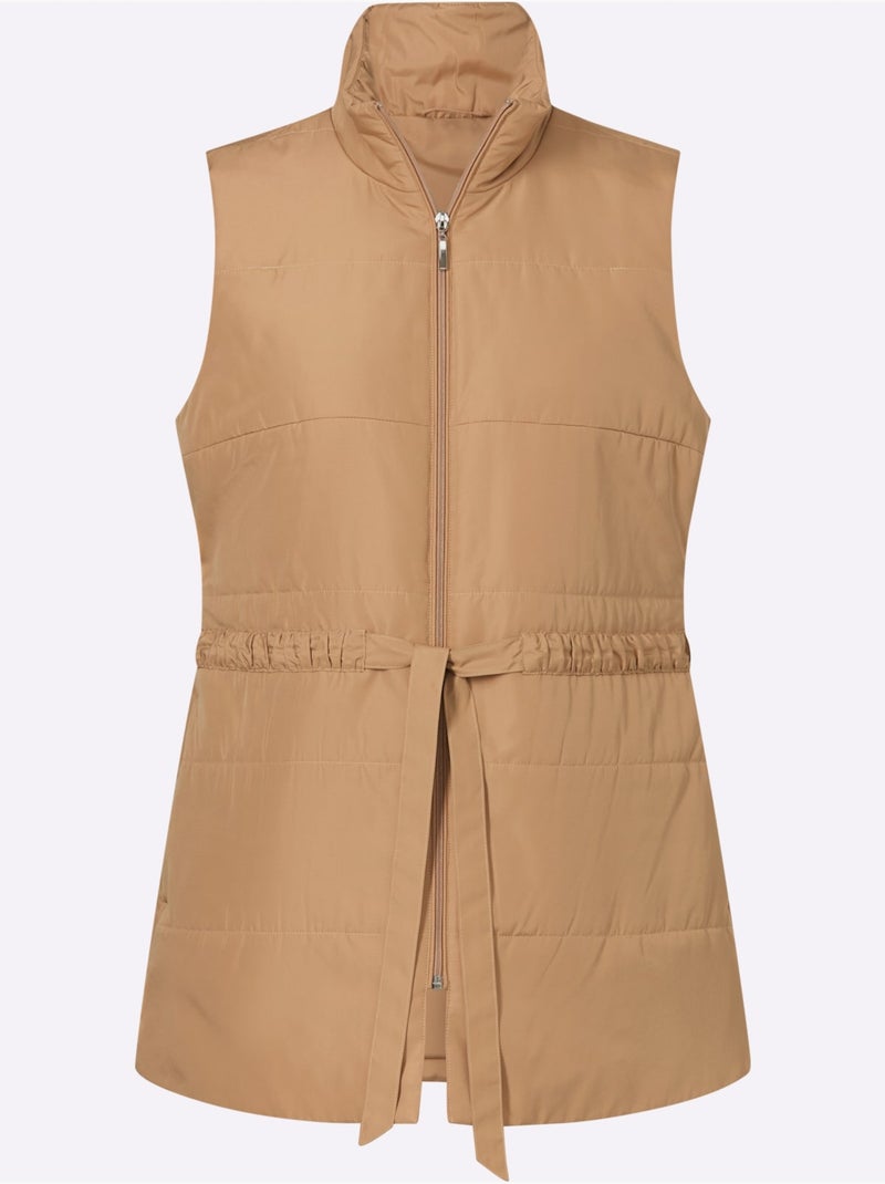 Gilet long doublée et matelassée - taille standard - moda vilona Doré - Kiabi