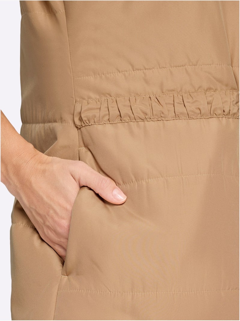 Gilet long doublée et matelassée - taille standard - moda vilona Doré - Kiabi