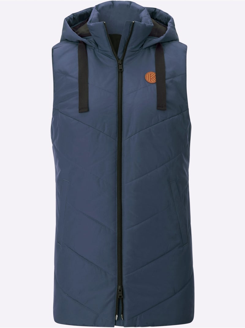 Gilet long doublure et garnissage chaud - taille standard - moda vilona Bleu gris - Kiabi