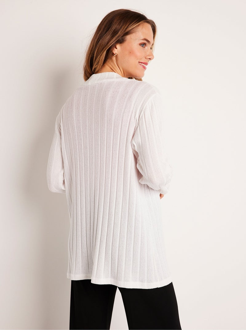 Gilet long droit Ecru - Kiabi