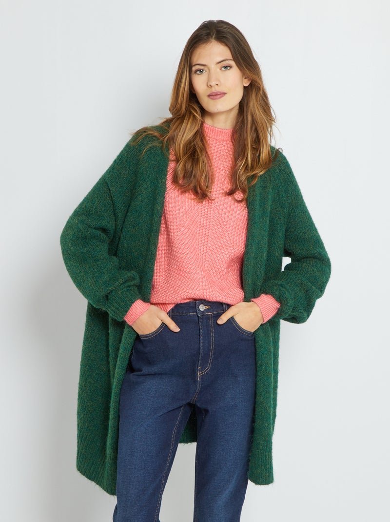 Gilet long effet loose Vert sapin - Kiabi