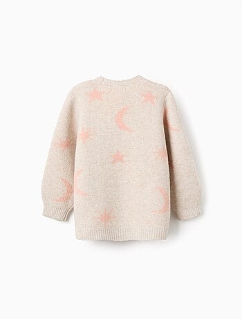 Gilet long en maille avec lurex et broderie