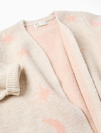 Gilet long en maille avec lurex et broderie