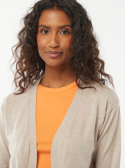 Gilet long en maille fine - Kiabi