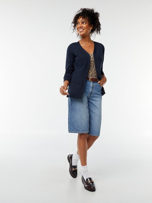 Gilet long en maille fine - Kiabi