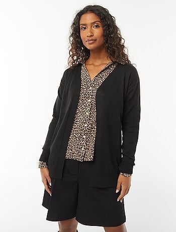 Gilet long en maille fine