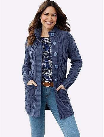 Gilet long en tricot coupe longue tendance - taille standard - moda vilona