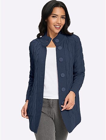 Gilet long en tricot coupe longue tendance - taille standard - moda vilona