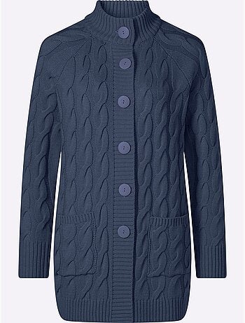 Gilet long en tricot coupe longue tendance - taille standard - moda vilona
