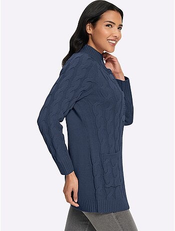 Gilet long en tricot coupe longue tendance - taille standard - moda vilona