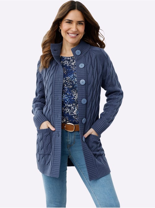 Gilet long en tricot coupe longue tendance - taille standard - moda vilona - Kiabi Gilet long en tricot coupe longue tendance - taille standard - moda vilona - Kiabi