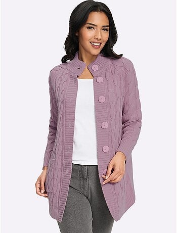 Gilet long en tricot coupe longue tendance - taille standard - moda vilona