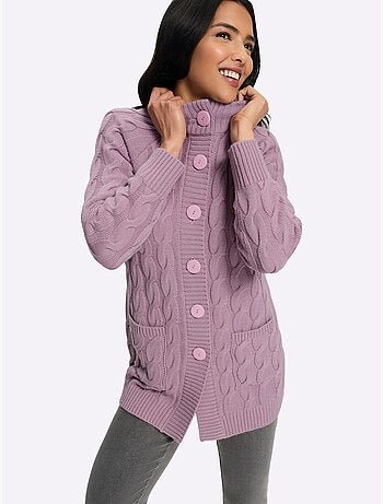 Gilet long en tricot coupe longue tendance - taille standard - moda vilona