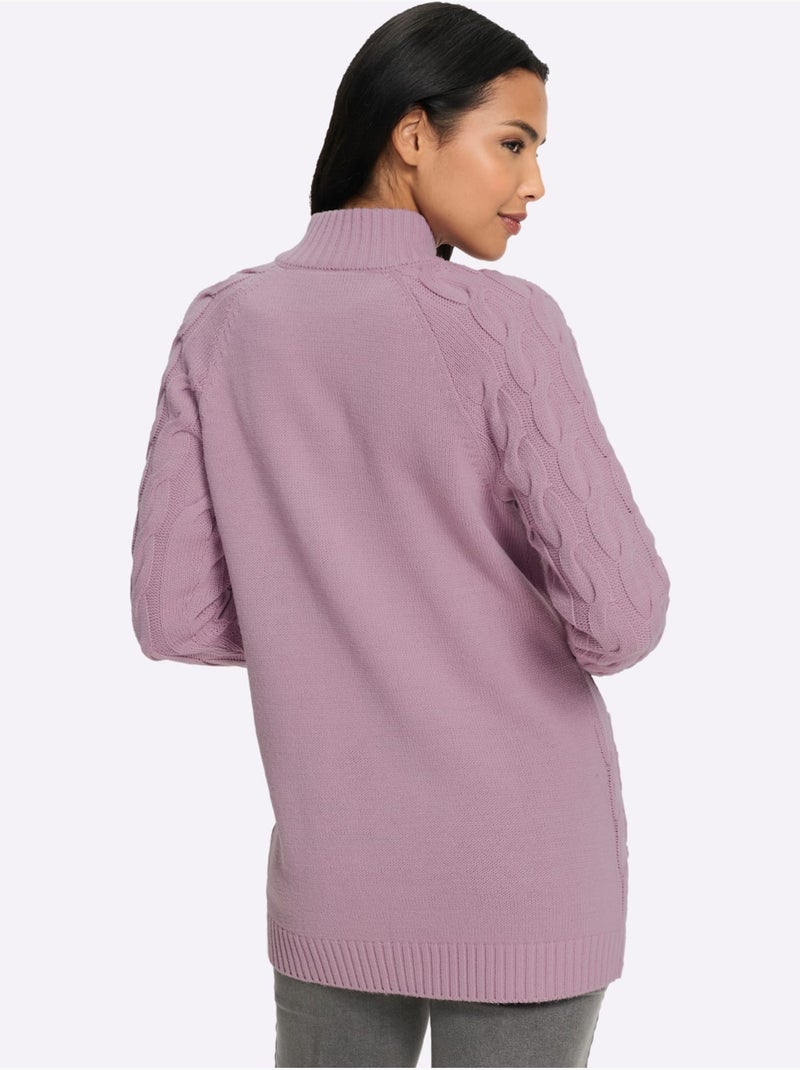 Gilet long en tricot coupe longue tendance - taille standard - moda vilona Mauve - Kiabi