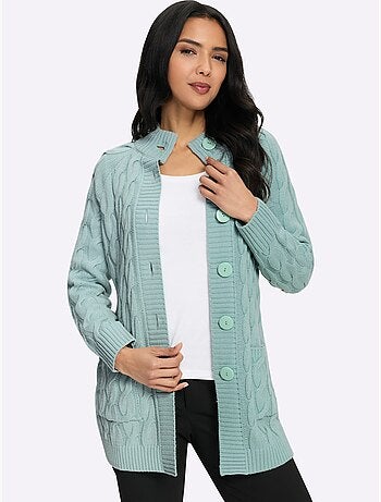 Gilet long en tricot coupe longue tendance - taille standard - moda vilona