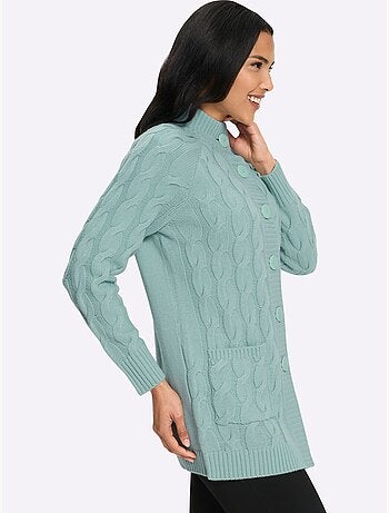 Gilet long en tricot coupe longue tendance - taille standard - moda vilona