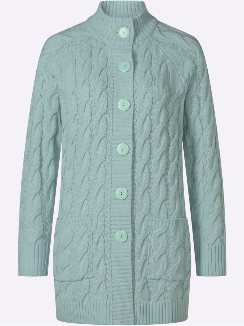 Gilet long en tricot coupe longue tendance - taille standard - moda vilona Menthe - Kiabi