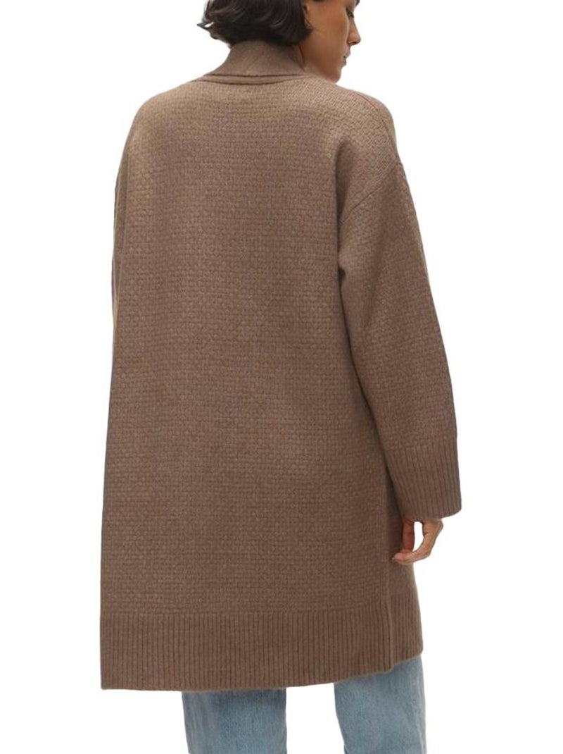 Gilet Long  Femme Vero Moda Heidi Marron - Kiabi