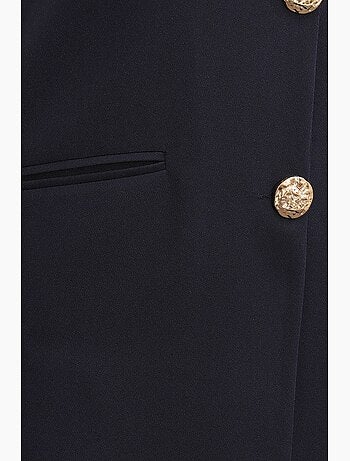 Gilet long habillé à col en v et boutons bdart