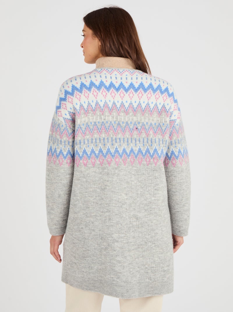 Gilet long jacquard Thermolactyl - Damart Gris - Kiabi