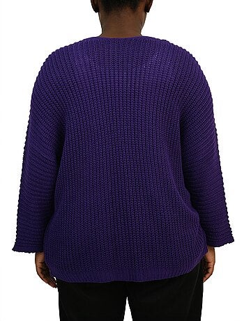 Gilet long maille avec poches plaquées