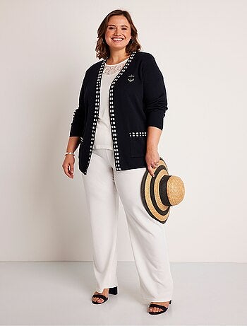 Gilet long maille coton