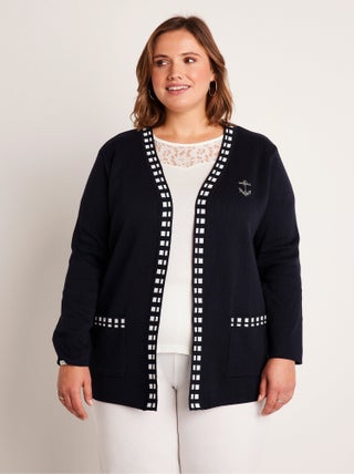 Gilet long maille coton