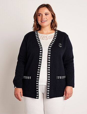 Gilet long maille coton