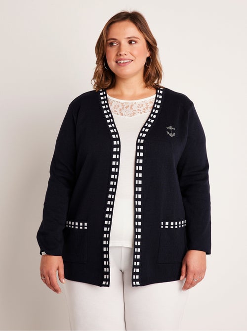 Gilet long maille coton - Kiabi