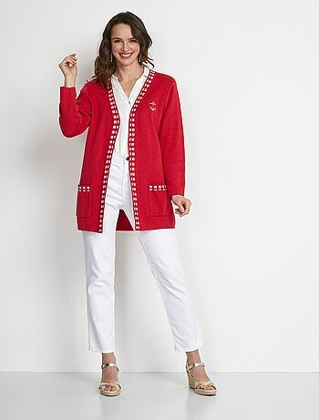 Gilet long maille coton