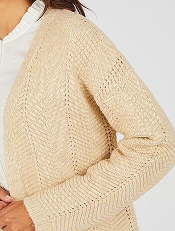 Gilet long maille fantaisie - Damart