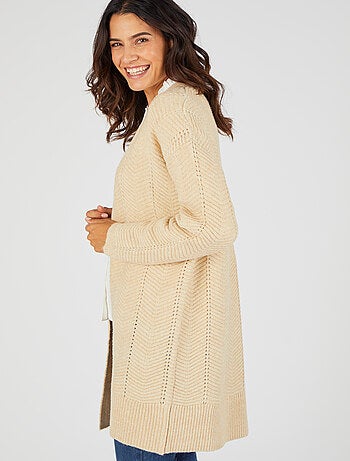 Gilet long maille fantaisie - Damart