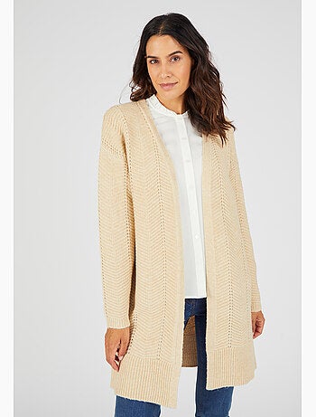 Gilet long maille fantaisie - Damart