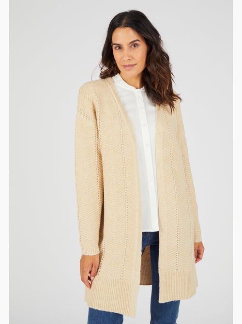 Gilet long maille fantaisie - Damart - Kiabi