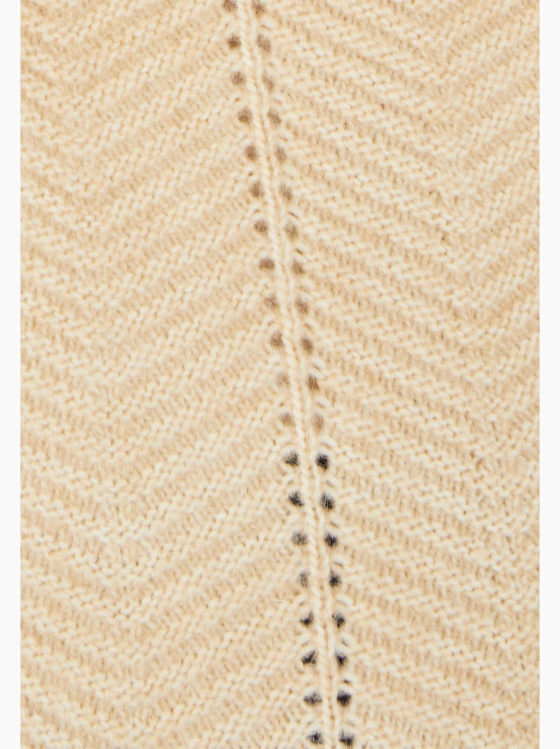 Gilet long maille fantaisie - Damart Marron - Kiabi