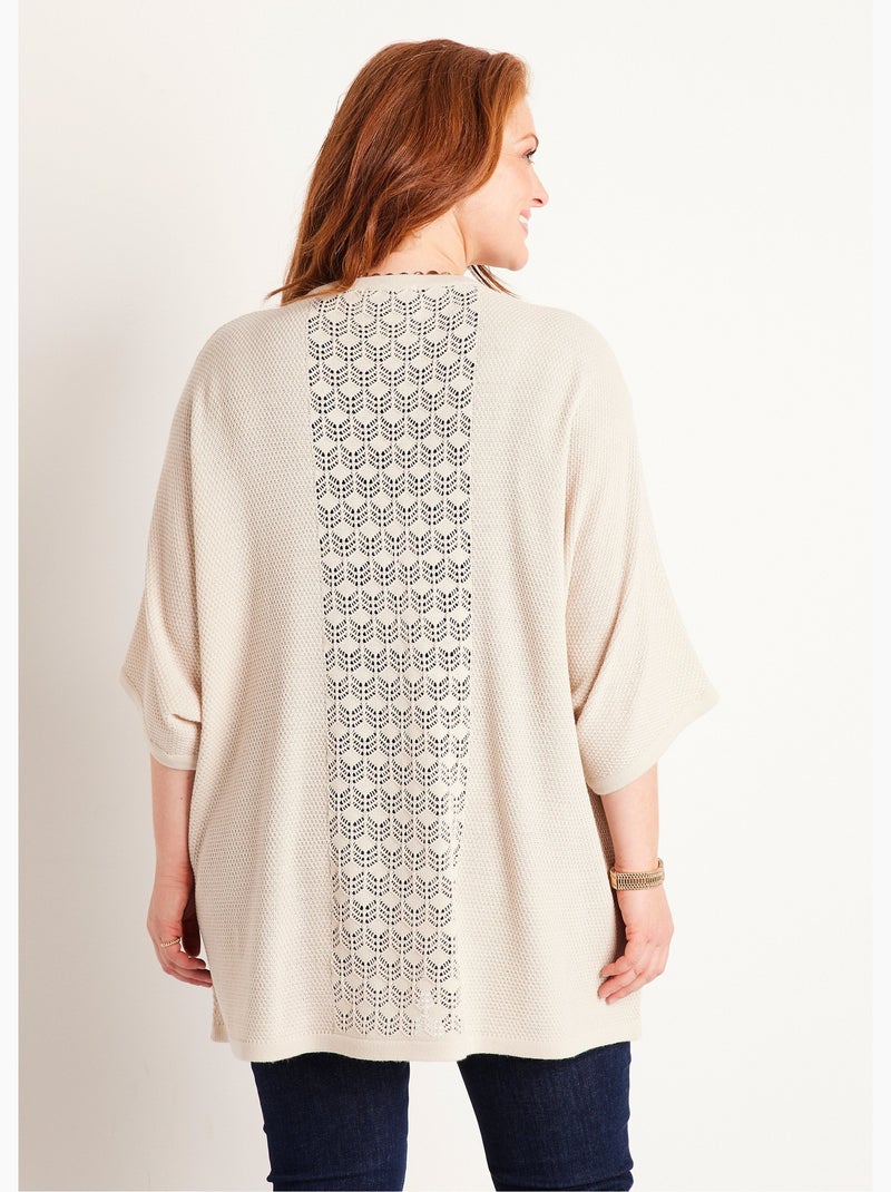 Gilet long manches courtes - Afibel Beige - Kiabi