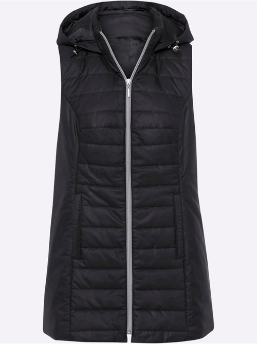 Gilet long matelassé à capuche et poches raglan - taille standard - moda vilona - Kiabi Gilet long matelassé à capuche et poches raglan - taille standard - moda vilona - Kiabi