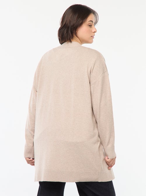 Gilet long ouvert fine jauge - Kiabi